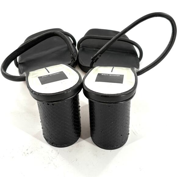 Dolce Vita Noles Heels 11 Black NWOT Sandals Mules Slip On 90s Y2K Leather - Picture 8 of 9